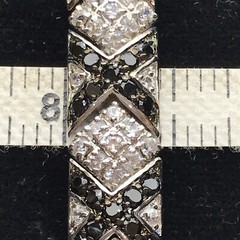 Vintage X O Design Black Onyx & Clear Pave Cubic Zirconia Bracelet sz 7″