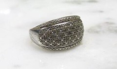 Vintage Sterling Silver .185ctw Diamond Band Ring ~ Size 6.75 ~ 6.2g ~ 7-H405