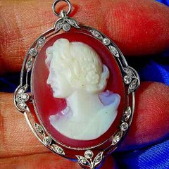Original EARTH MINED DIAMOND Art Deco BROOCH Antique Broach PLATINUM Pendant