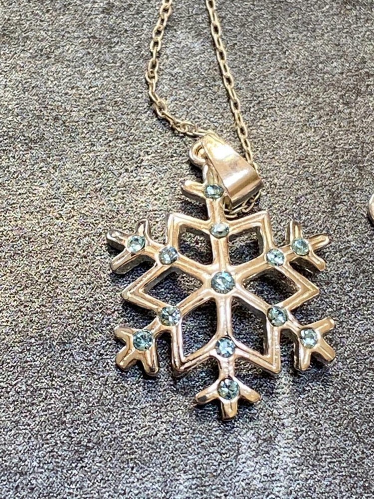 VTG 1990’s/2000’s STERLING SILVER SNOWFLAKE PENDANT NECKLACE – FINE JEWELRY