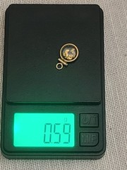 Vintage 12k GF Glass Pendant With Natural Yellow Gold Nuggets 22k