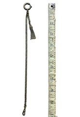 LUX Antique Pocket Watch Chain, with Nickel Silver Tassel + Dog Clip, 10”