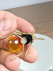 Vintage Daniel Swarovski Solid Sterling Silver GP Bumblebee Brooch Rare Box/coa