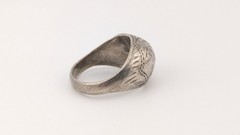 Vintage Sterling Silver Dome Ring Engraved Floral Signet Style Bohemian Size 6.5