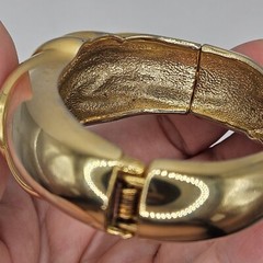 Vintage Clamp Cuff Bracelets Set Of 2 Gold And Silver Tone Costume Jewelry