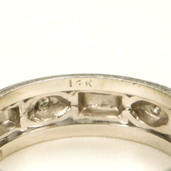 Antique Art Deco Diamond Wedding Band 14KW Ring Size 6 UK-L1/2 EGL USA 5.55 MM