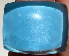 Vintage Y2K Clear Lucite Dome Ring Chunky Aqua Blue Floating Glitter Bubble Ring