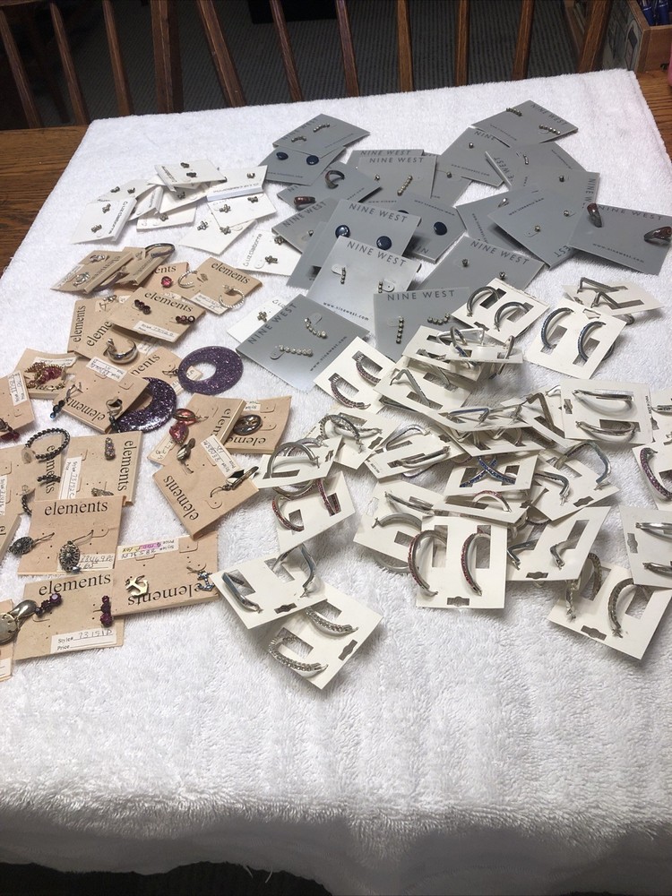 NOS Pierced Earrings Lot of 80 , Liz Claiborne, Elements, Nine West &