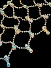 Vintage Retired Kirks Folly Rhinestone Crystal Bib Necklace Silver Tone 15”