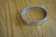 Vintage Sterling Silver Stamped .925 Cuff Bracelet 2 5/8 Round Clasp Snap Close