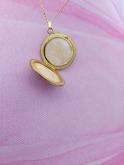 Large Vintage LOCKET Pink Rose Gold Antique Gold Filled Y GF Necklace Pendant