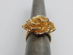 Ross Simons Sterling Silver Ring Gold Vermeil 3D Flower Vintage Size 7
