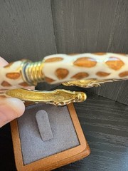 KJL kenneth jay lane bracelet hinged giraffes gold tone enamel vintage 6.5 wow!