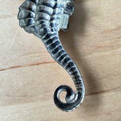 Beau Sterling Silver Seahorse Brooch Pin Nautical Mid Century 2.5 Inches