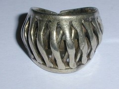 BERNSTEN HUGHES- NORWAY STERLING MID CENTURY MODERNIST RING- SIZE 6- ADJUSTABLE!