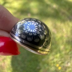 Vintage Soviet USSR 875 Silver Kubachi Niello Gilt Ring Hand Carved Ornate Band