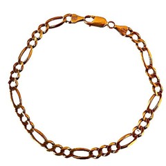OTC Vintage Italy 14K Gold Figaro Link Chain 9″ Bracelet 9.6 grams Signed