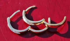 10k yellow gold earrings 0.20ct diamond 0.66″ hinged hoop vintage 2.9gr N26154B