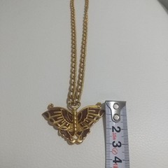 LANVIN PARIS Vintage Gold color Butterfly motif Necklace Pendant