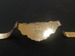 Wonderful 14kt Solid Yellow Gold Victorian Bracelet – Large Emerald w/Diamonds