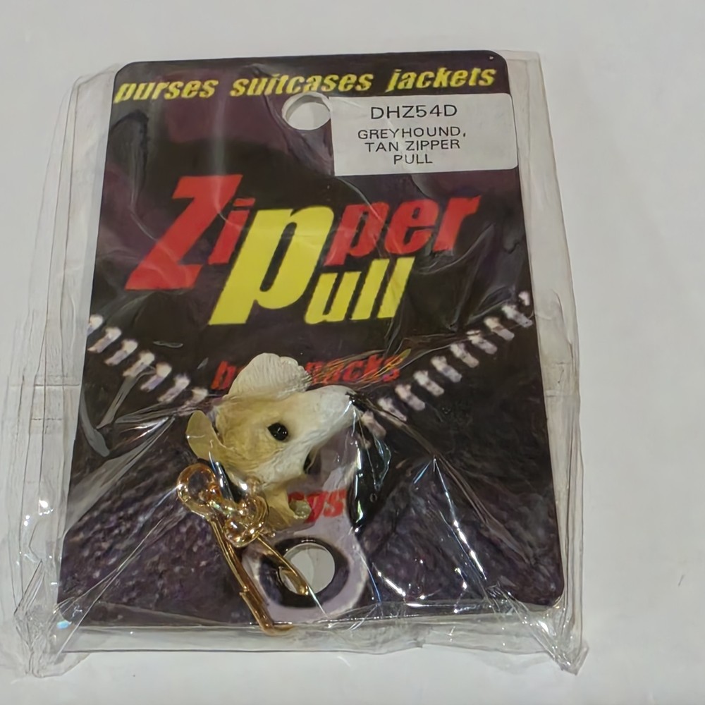 Conversation Concepts Vintage 0.5″ Tan Greyhound Zipper Pull Charm