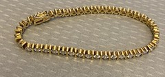 925 Vermeil CZ Tennis Bracelet 6ct Gold over Sterling Silver Line 7.25″