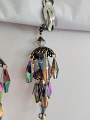 Vtg Rare LEWIS SEGAL California Watermelon AB Crystal Chandelier Earrings Pat…