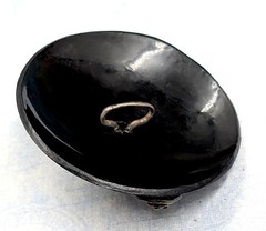 FANTASTIC VINTAGE ART DECO ~ CZECH ~ ART GLASS ~ METAL & EARLY PLASTIC ~ BUTTON