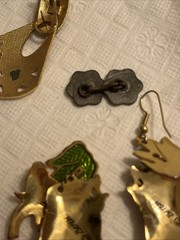 Vintage Cloisonne Butterfly Jewelry 7pc Pendants Earrings Elephant Peacock Cuff