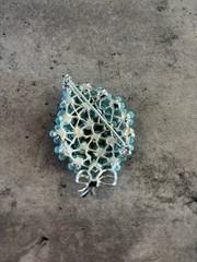 Vintage Lisner Silver Tone Blue Flower Bouquet Brooch