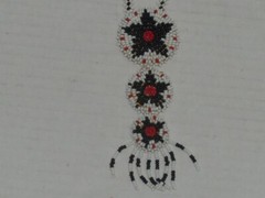 VINTAGE LEATHER BACK NATIVE AMERICAN HAND MADE STAR MEDALLION SEED BEAD NECKLACE