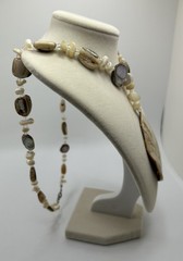 Vintage Shell Like Beaded Necklace 21in Costume Jewelry Beach Style Summer