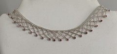 Vintage Givenchy Gold Tone Mesh Lace W/ Swarovski Crystal Choker Necklace 17.75”