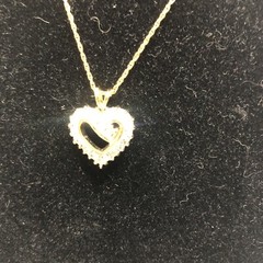 Ross Simons Open Heart Necklace Cubic Zirconia Gold Vermeil Sparkling Love New