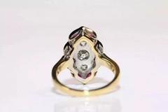 Art Deco Style Round Cut Lab Created Diamond 14K Yellow Gold FN Engagement Ring