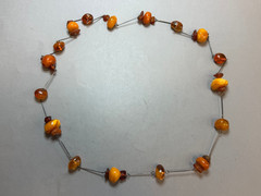 Vintage Baltic Amber Necklace 93g Huge Chunk Egg Yolk Landscape Honey Artist