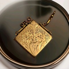 Necklace Locket Victorian Square Engraved 100 Years Old Gold Filled Vintage