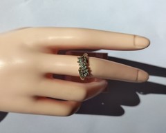 Vintage Handmade White & Yellow Gold Openwork Ring, 15x Diamonds P(17.75mm) 2.2g