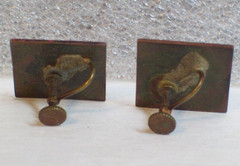 Red Blue Enamel Copper Earrings Retro MCM Footprint Vintage Mid Century Modern