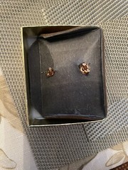NEW Vintage AMCO Meteor God Nuggets 1/4″ Earrings 14K gold posts USA