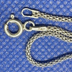 K30 Italy Popcorn 2 mm Chain 925 Silver 16.5“ 43.5cm Necklace VINTAGE 1970s