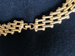 Vintage Christian Dior Gold Tone Mesh Link Choker Necklace 134.65g W/COA Signed