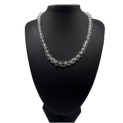Vintage Rock Crystal Quartz (tested) Graduated Faceted Beads 17″ 4.3mm-9.5mm