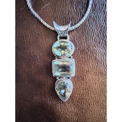 Sterling Silver Gemstone Pendant Necklace & Chain 925 Milor Italy