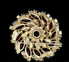 Vintage Juliana? Red Crystal Red AB Brooch Great Condition Large Open Back