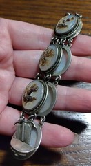 Roman ‘Days Of The Week’ Carved Shell Cameo Bracelet 800 Silver See Pics/Desc