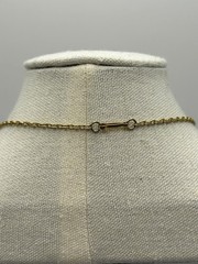 Vintage Green Jade Diamond Cultured Pearl Filigree Gold-tone Pendant Necklace