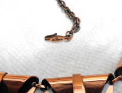 21 inch (adj) Vintage Solid Copper Renoir Folded Triangle Necklace 5/8″ 63.8 gm