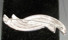 Vintage Brooch Monet Silver Tone Mid Century Modern Signed