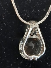 Smoky Quartz 925 Pendant Necklace 18″ Chain